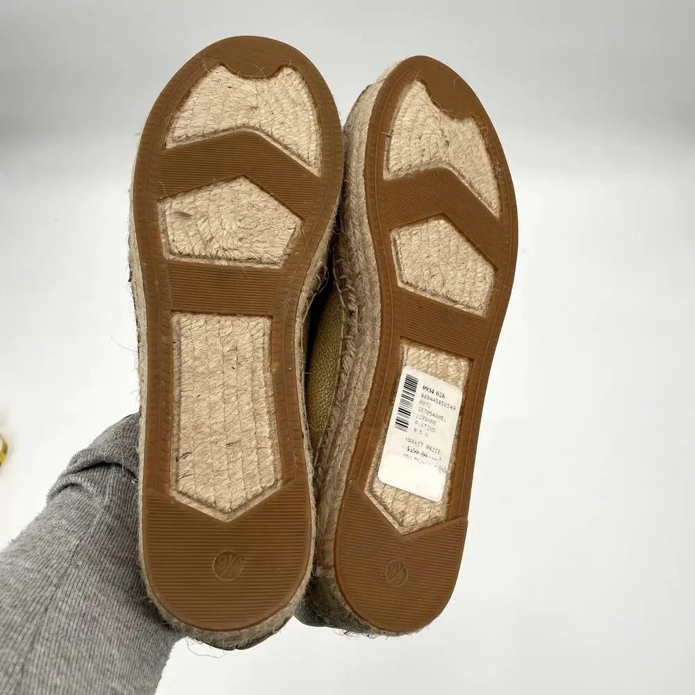 KATE SPADE Gold Loranne Espadrille Slip Ons // 9.5